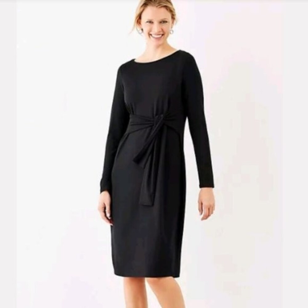 J.Jill Wearever Long Sleeve Dress With Tie Front/Belt